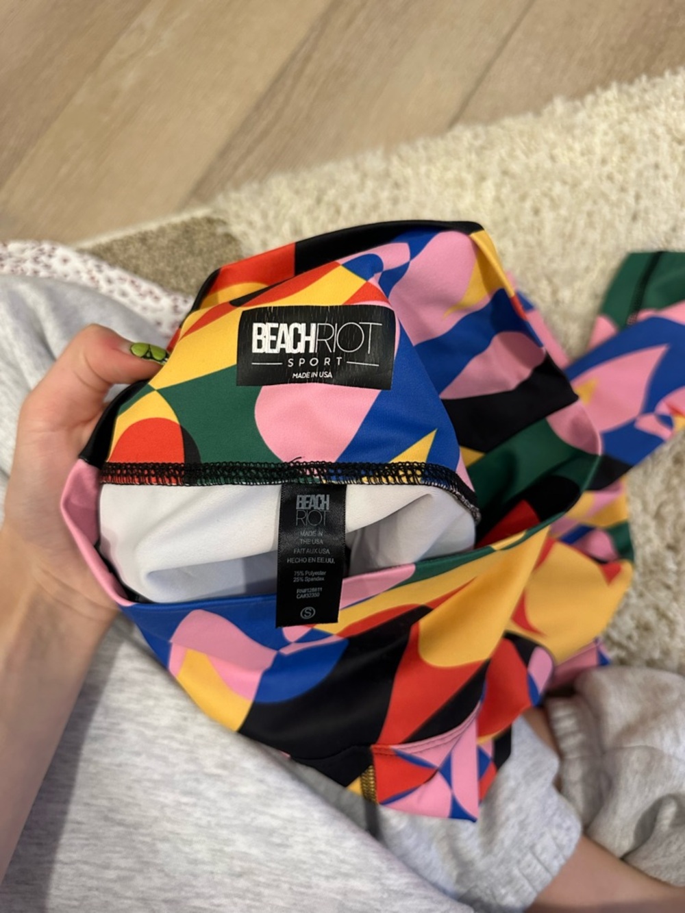 Sports Riot Multicolor Abstract Print Leggings - Picture 5 of 5